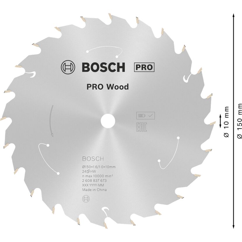 Kreissägeblatt 'Pro Wood cordless' Ø 150 mm, 24 Zähne