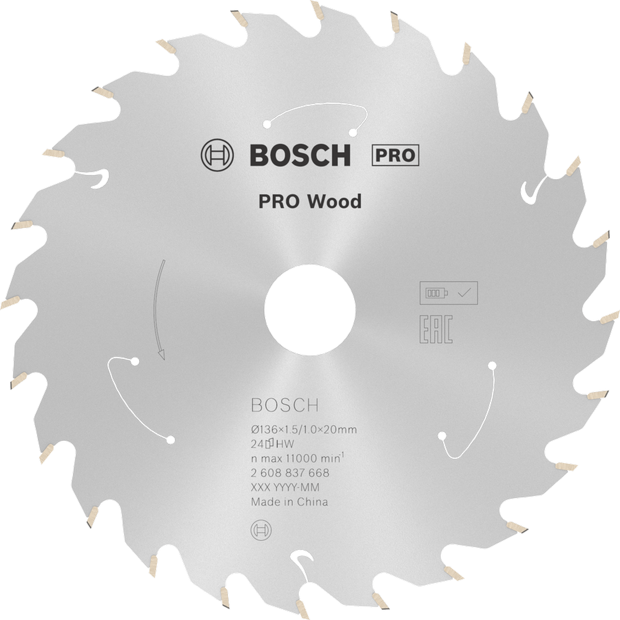 Kreissägeblatt 'Pro Wood cordless' Ø 136 mm, 24 Zähne