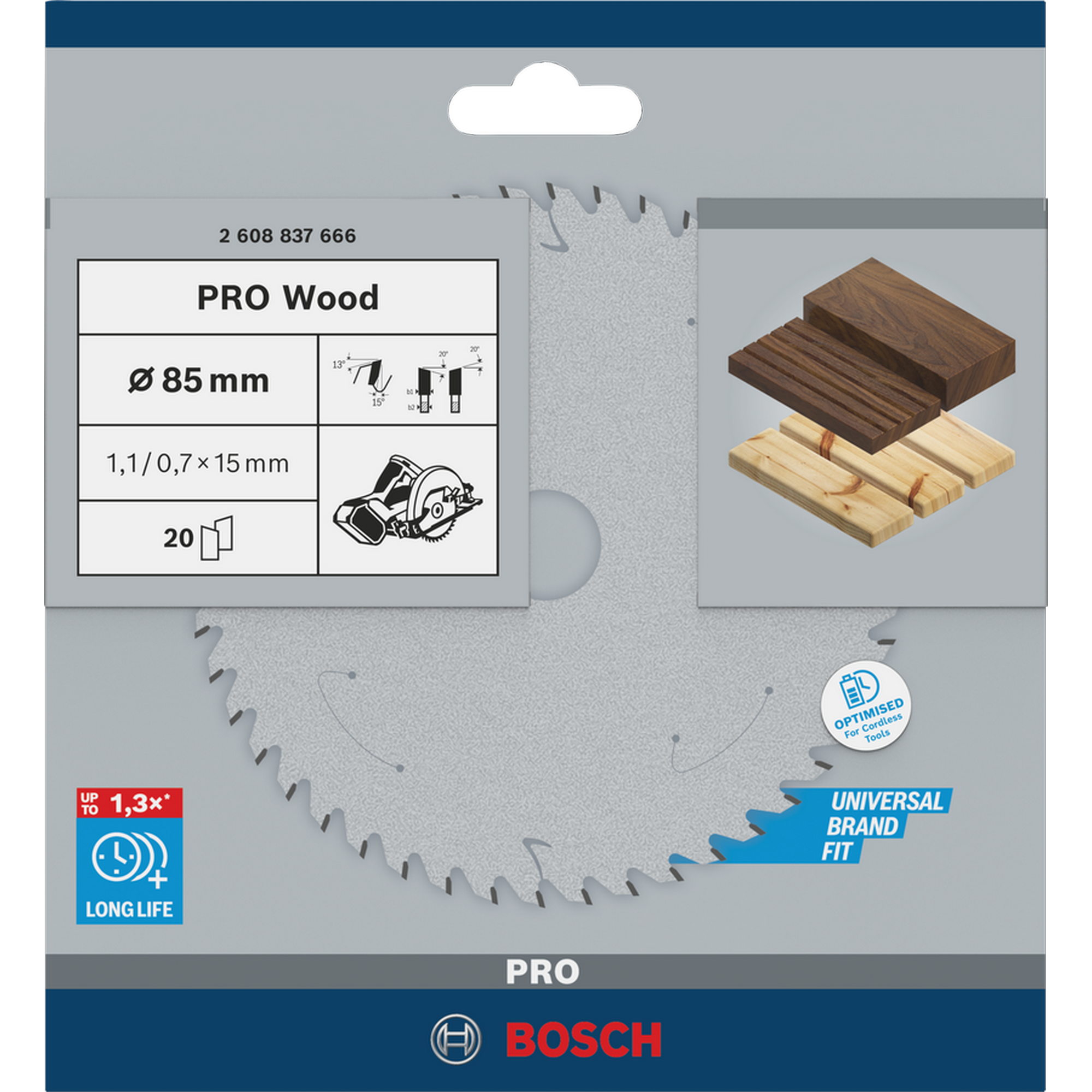 Kreissägeblatt 'Pro Wood cordless' Ø 85mm, 20 Zähne
