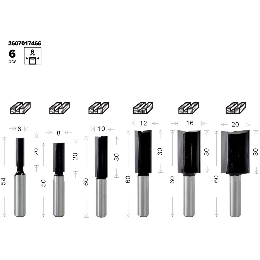 Nutfräser-Set 'Pro Router Bit' 6-teilig