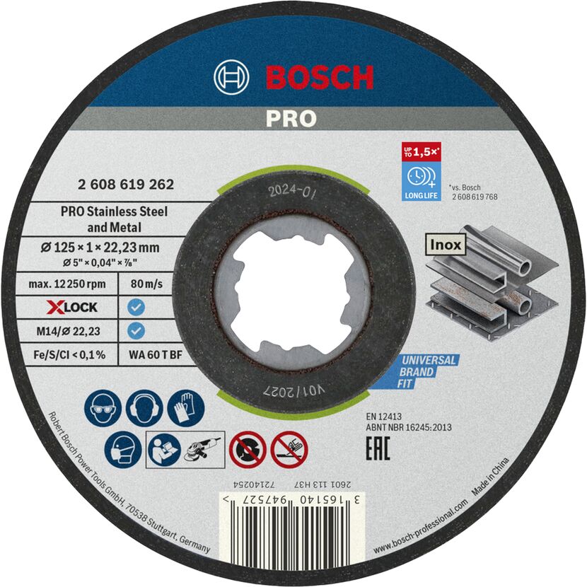 Trennscheiben-Set 'PRO Stainless Steel and Metal X-Lock' Ø 125 mm 10-teilig