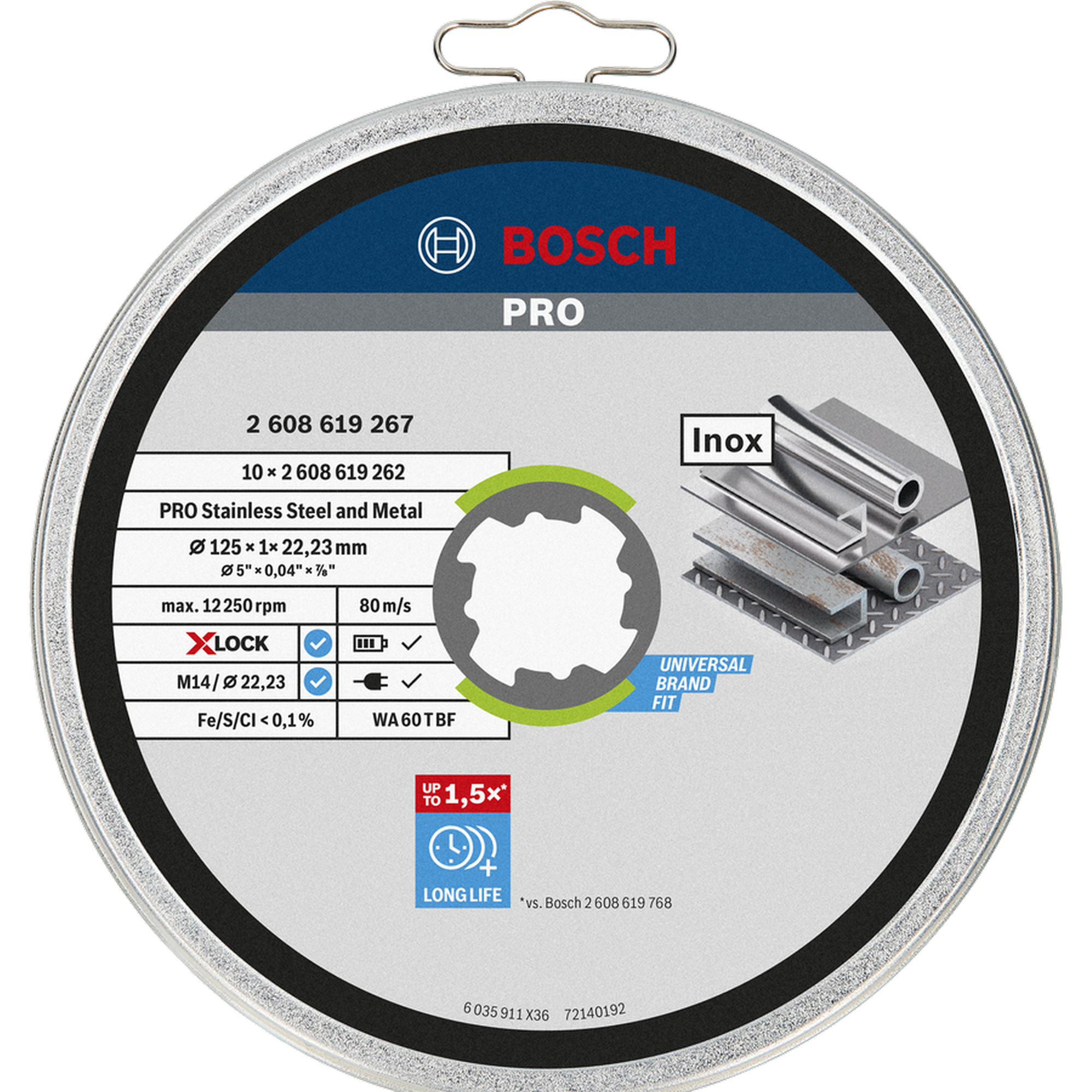 Trennscheiben-Set 'PRO Stainless Steel and Metal X-Lock' Ø 125 mm 10-teilig