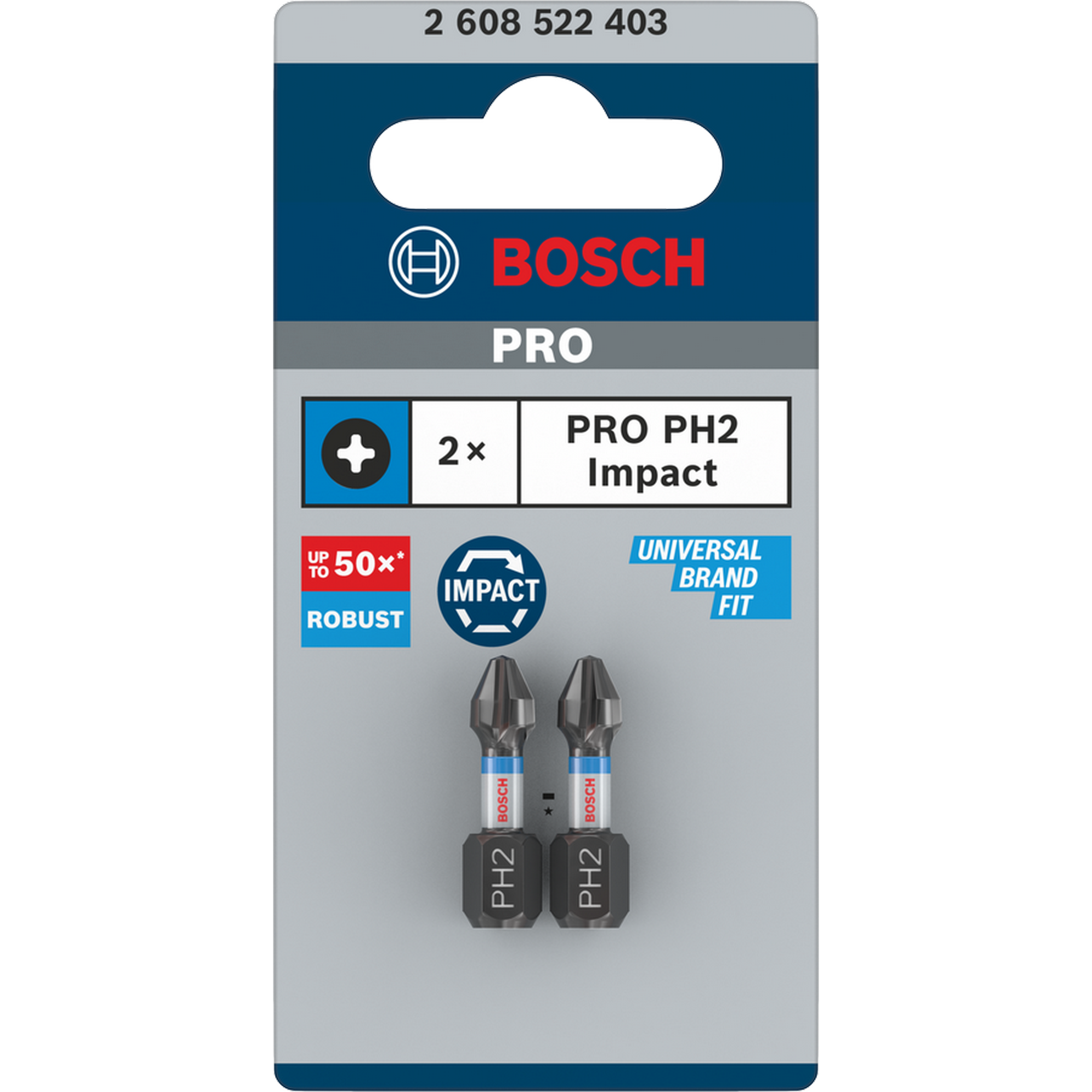 Schrauberbit 'Pro Impact PH2' 25 mm, 2-teilig