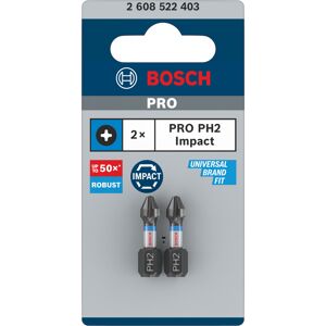 Schrauberbit 'Pro Impact PH2' 25 mm, 2-teilig