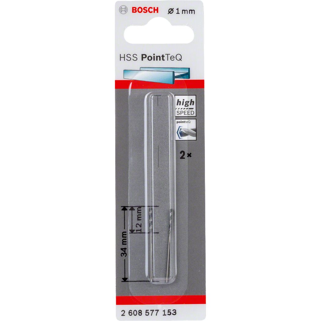 HSS-Spiralbohrer 'PointTeQ' Ø 1 mm