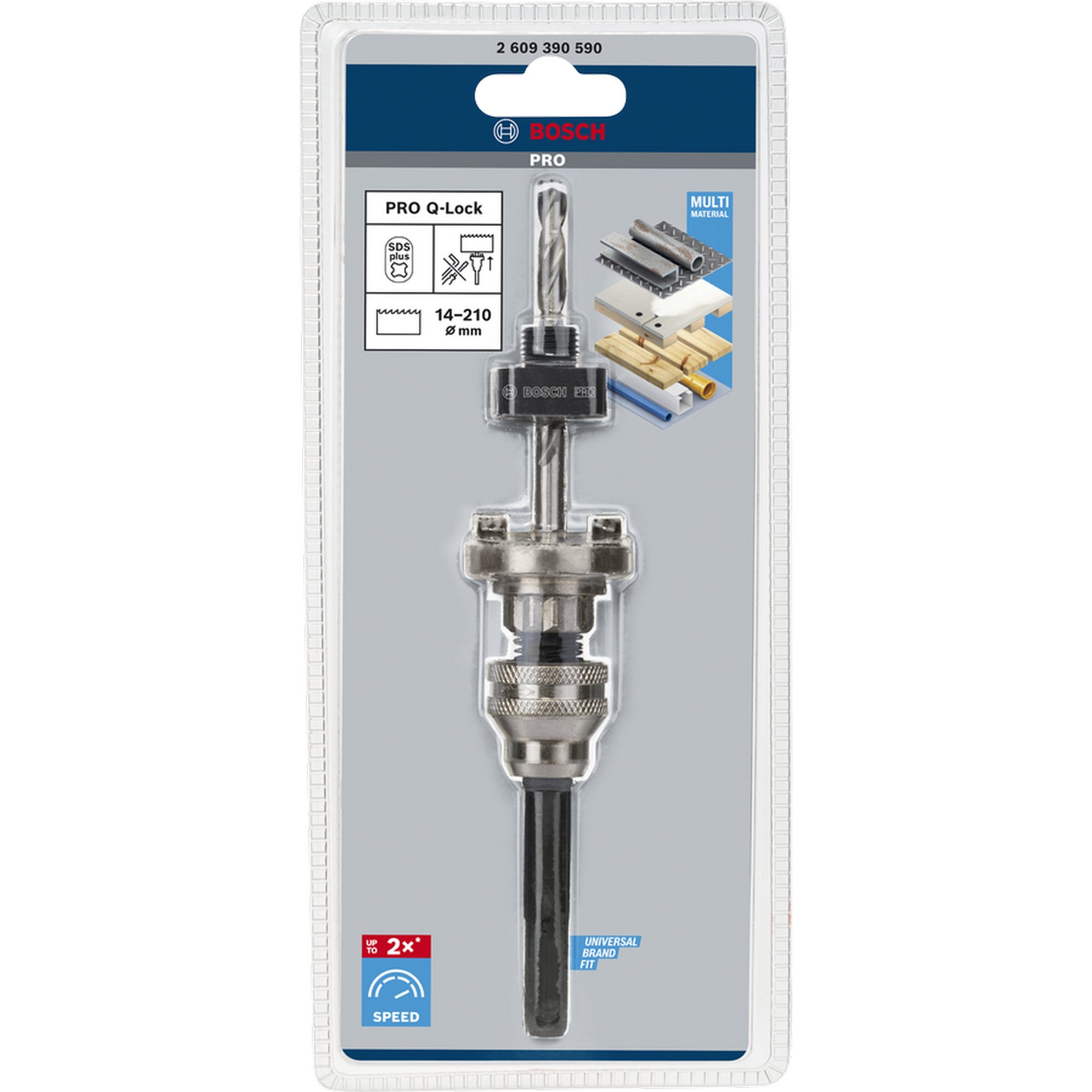 Aufsteckhalter 'PRO Q-Lock' SDS plus Aufnahme für Quick Change-System für Lochsägen mit SDS plus