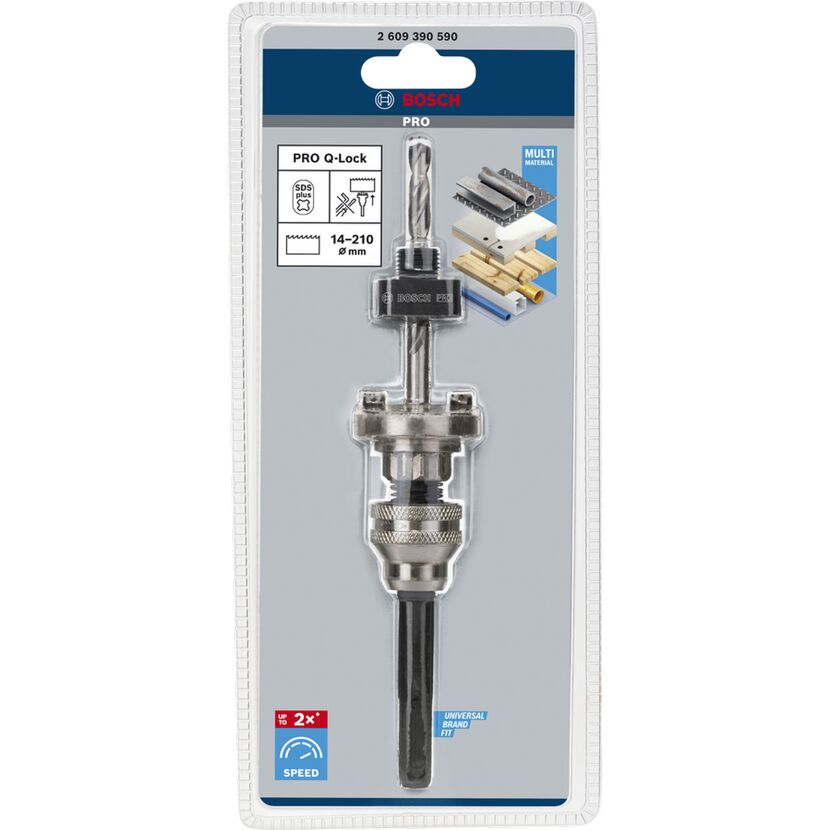Aufsteckhalter 'PRO Q-Lock' SDS plus Aufnahme für Quick Change-System für Lochsägen mit SDS plus