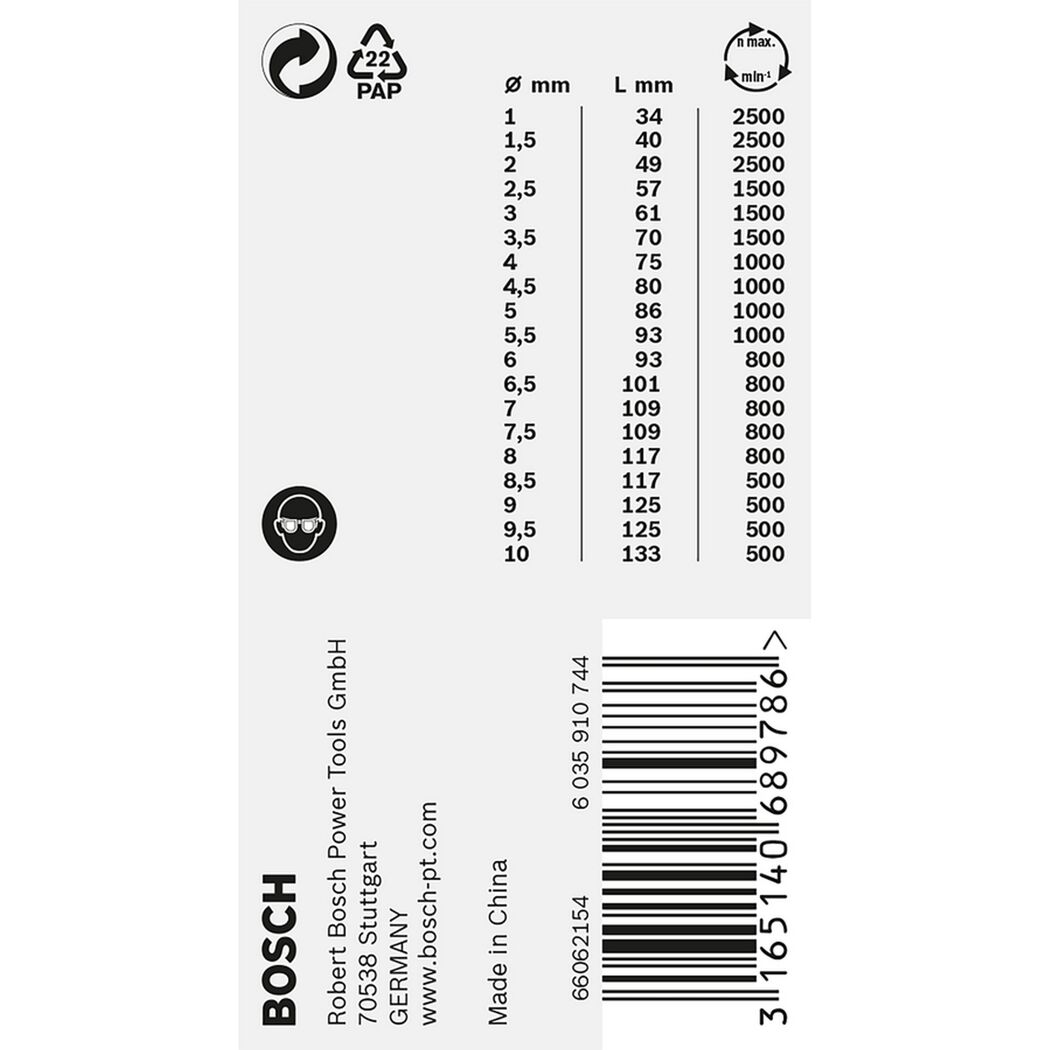 Spiralbohrer-Set 'PRO Stainless Steel HSS-Co' Ø 1-10 mm 19-teilig