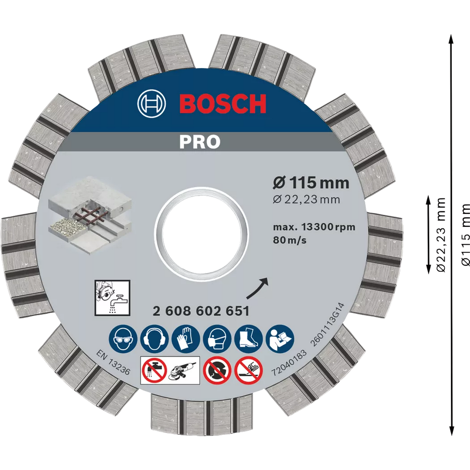Diamanttrennscheibe 'PRO Concrete' Ø 115 mm