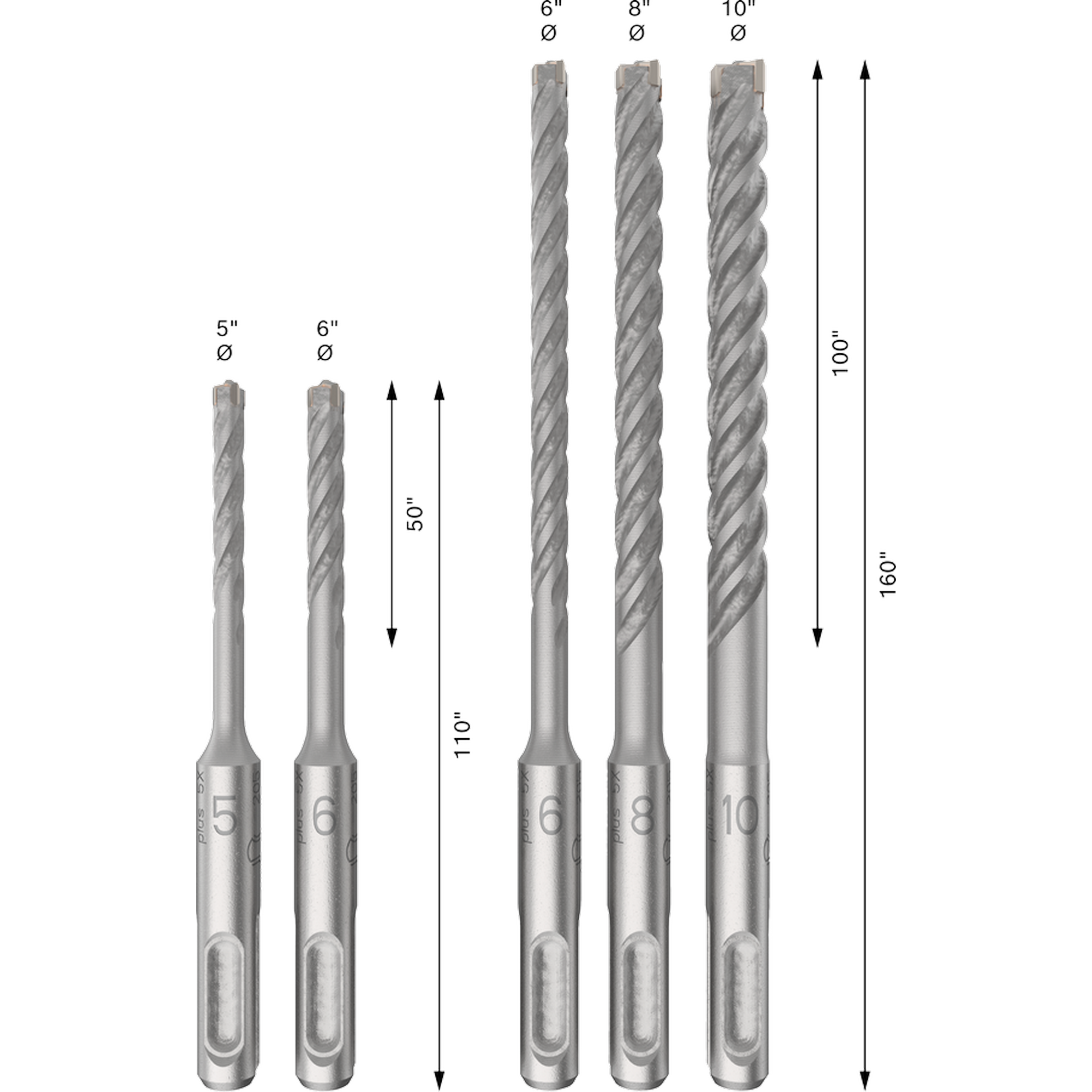 Hammerbohrer-Set 'PRO SDS plus-5X' Ø 5-10 mm 5-teilig