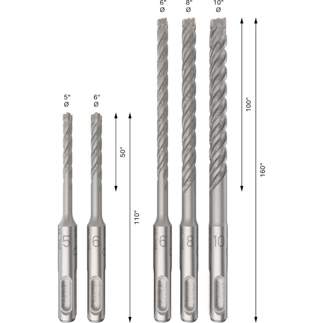 Hammerbohrer-Set 'PRO SDS plus-5X' Ø 5-10 mm 5-teilig