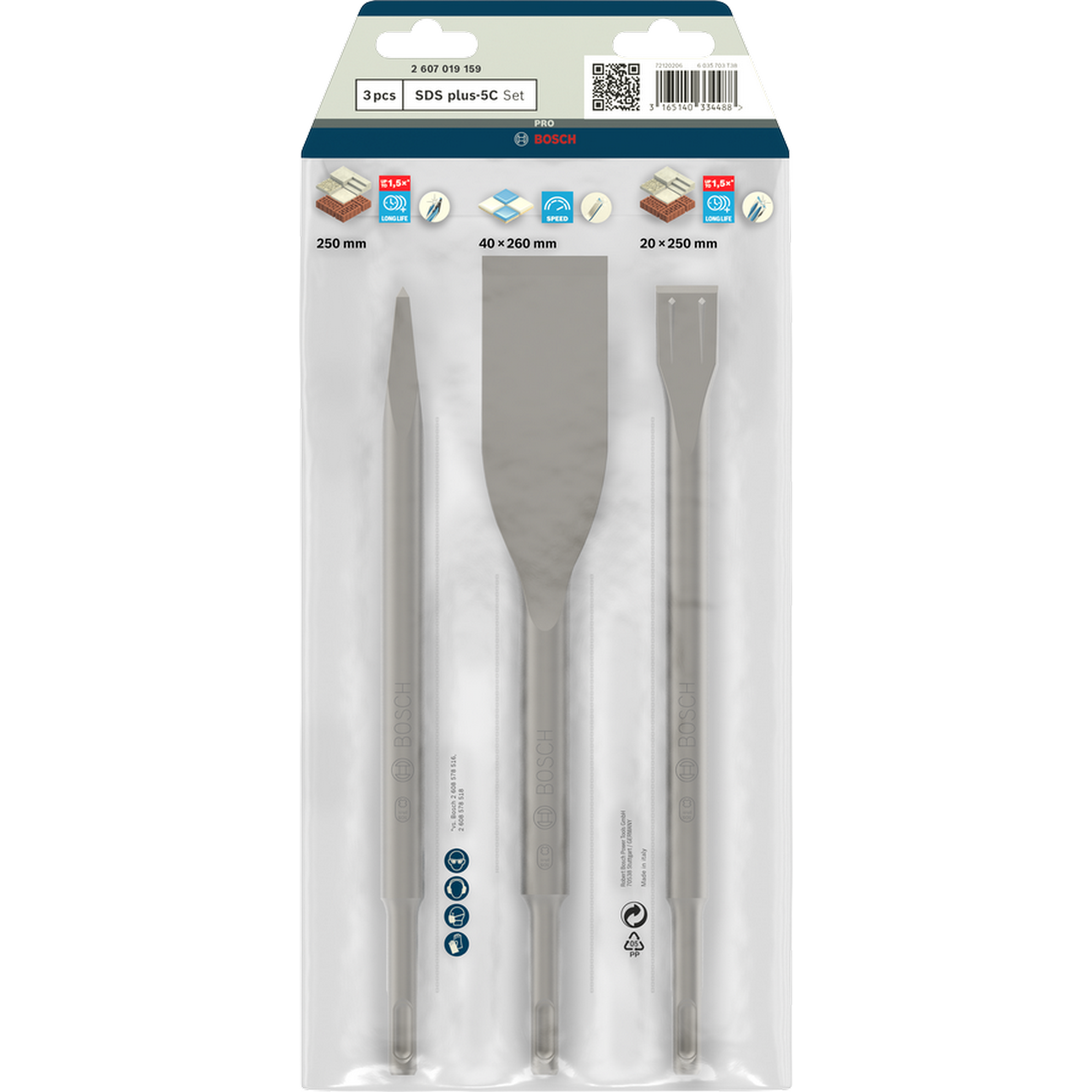 Meißelset 'PRO SDS plus-5C' 3-teilig