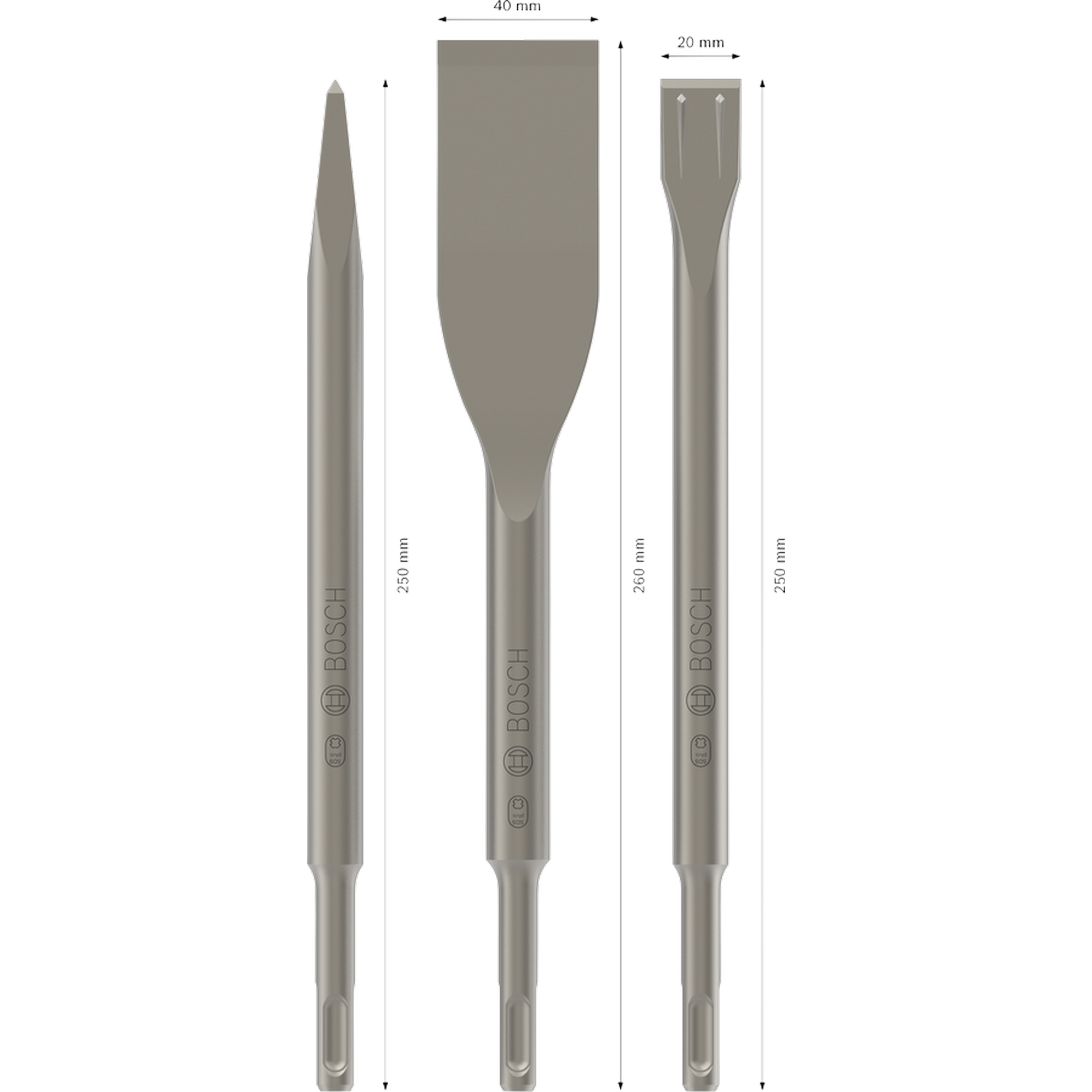 Meißelset 'PRO SDS plus-5C' 3-teilig