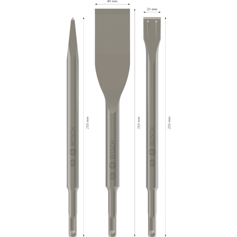 Meißelset 'PRO SDS plus-5C' 3-teilig