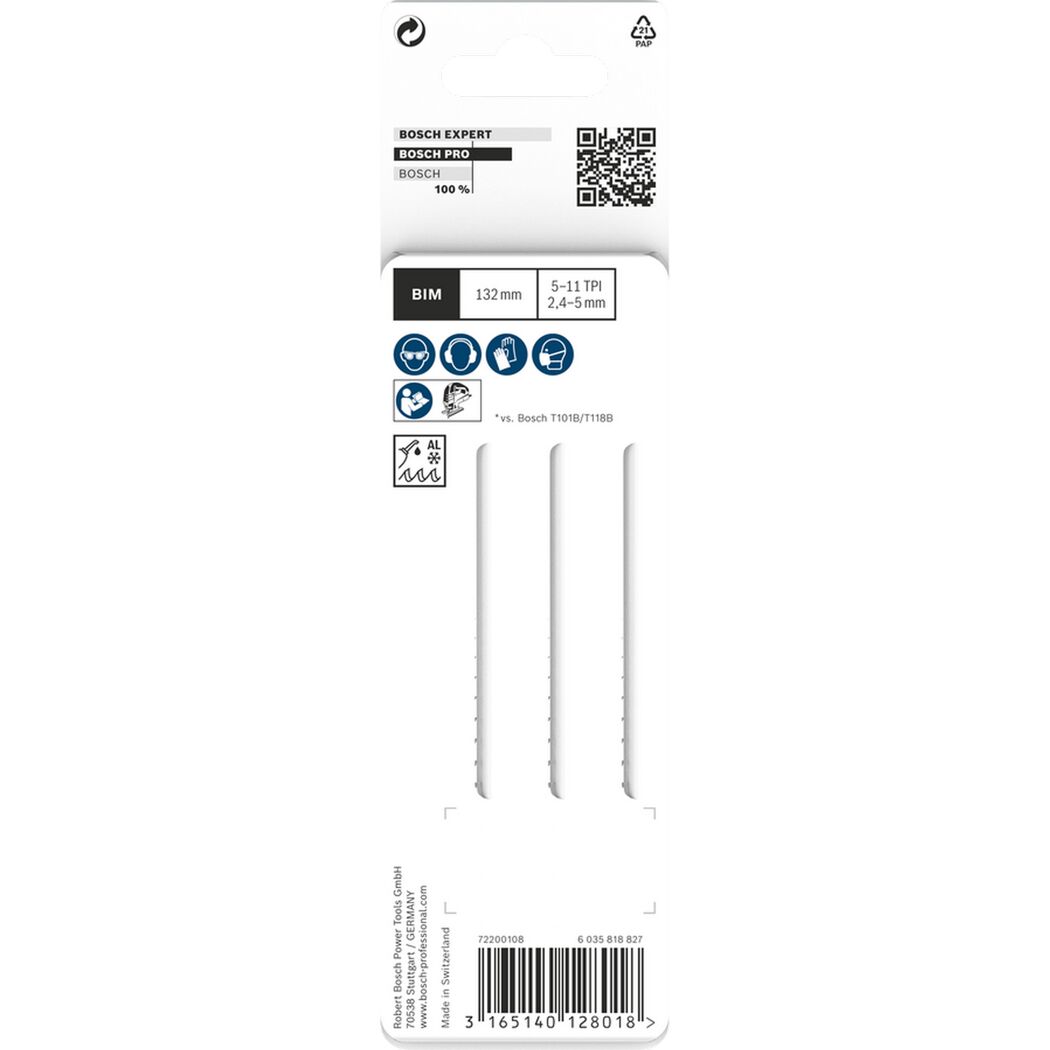 Stichsägeblatt 'Pro Multi Material thick and thin T345XF' 132 mm, 3 Stück