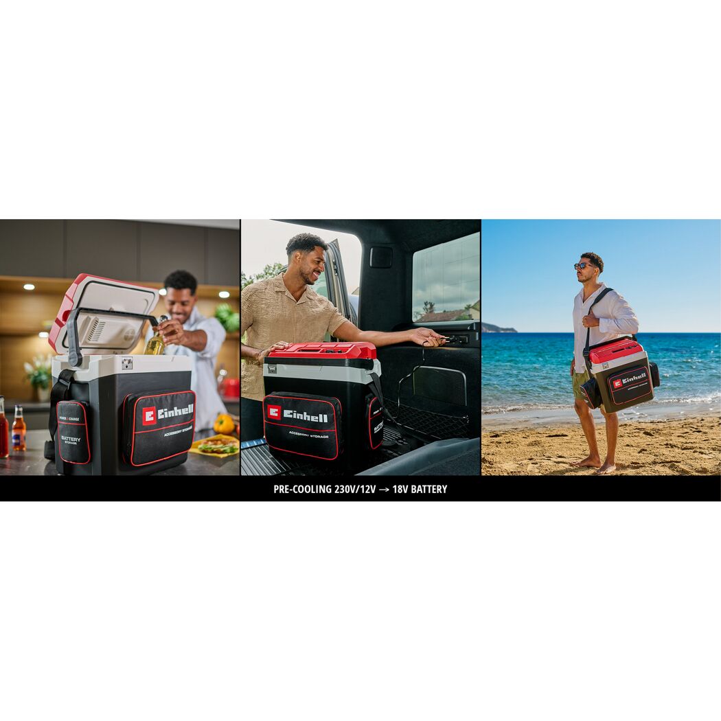 Akku-Kühlbox 'TE-COL 18/27 Li-Solo' schwarz/rot 27 l mit Warmhaltefunktion