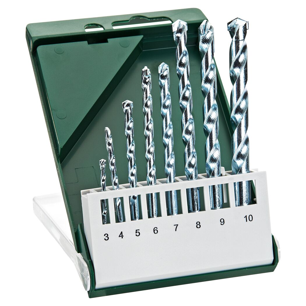 Steinbohrer-Set, achtteilig, in Kunststoffbox