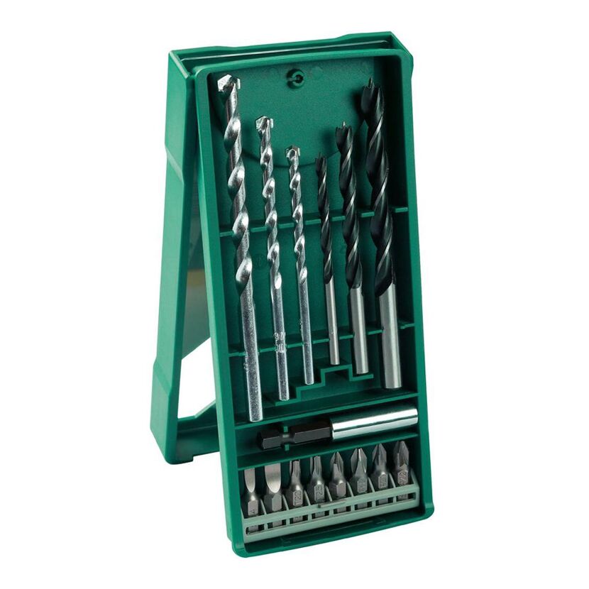 Bohrer- und Schraubendreher-Set in grüner Box