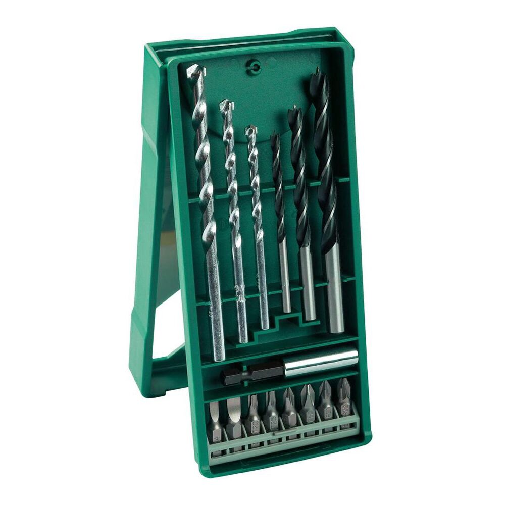 Bohrer- und Schraubendreher-Set in grüner Box