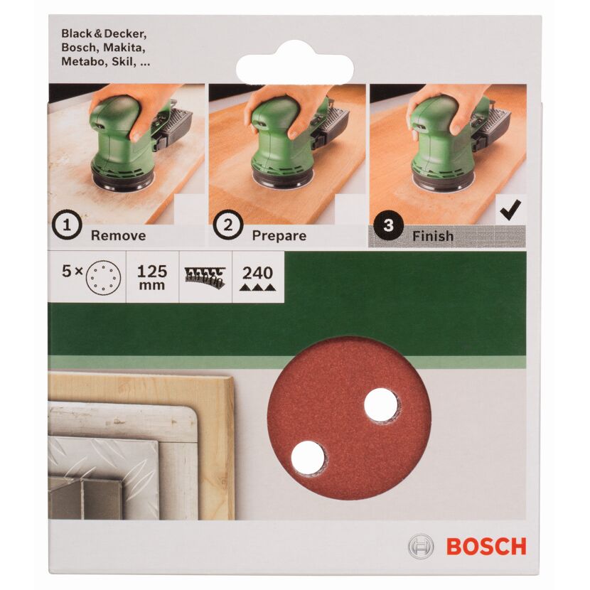 Exzenterschleifblätter Klett Ø 125 mm G240 5 Stück