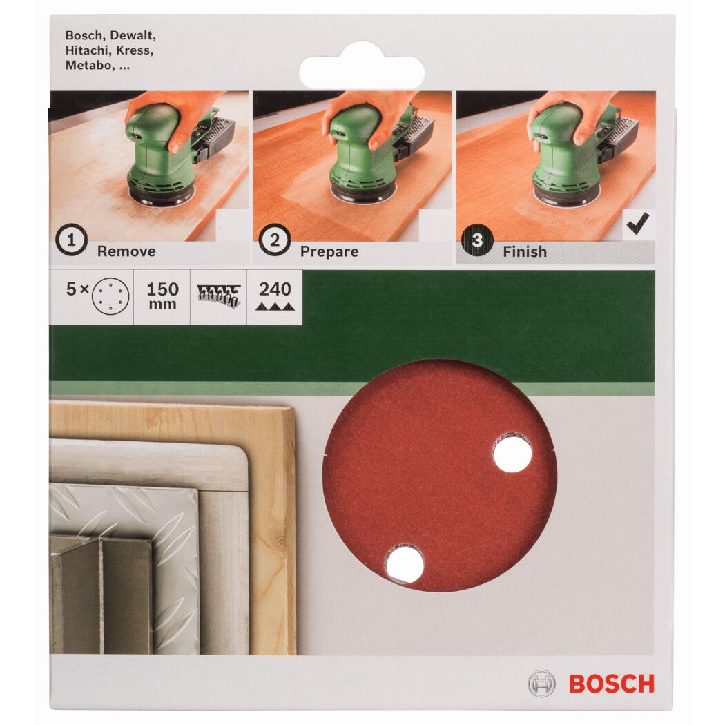 Exzenterschleifblatt-Set gelocht Ø 15 cm G240 5-teilig