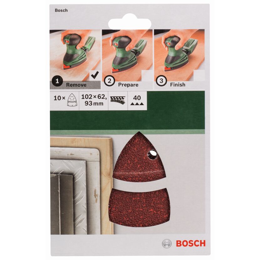Deltaschleifblatt-Set gelocht 10,2 x 6,2 cm G40 10 Stück