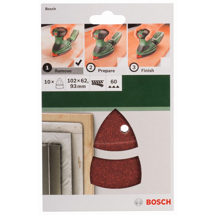 Deltaschleifblatt-Set gelocht 10,2 x 6,2 cm G60 10 Stück