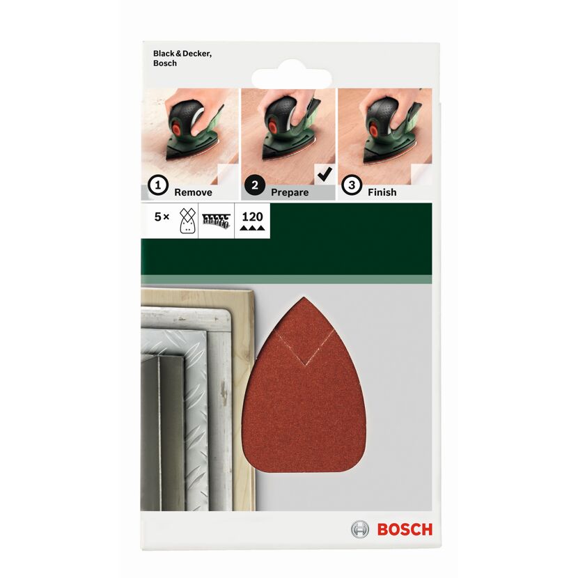 Deltaschleifblatt-Set 5-teilig gelocht 9,5 x 13,5 cm G120