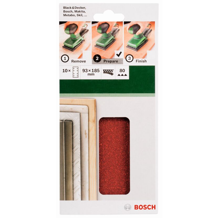 Schwingschleifpapier gelocht G80 9,3 x 18,5 cm 10 Stück