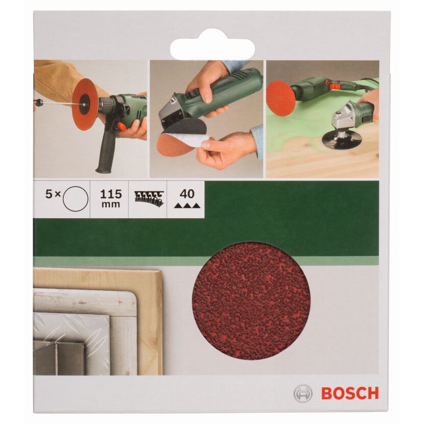 Schleifblatt-Set ungelocht Ø 11,5 cm G40 5 Stück