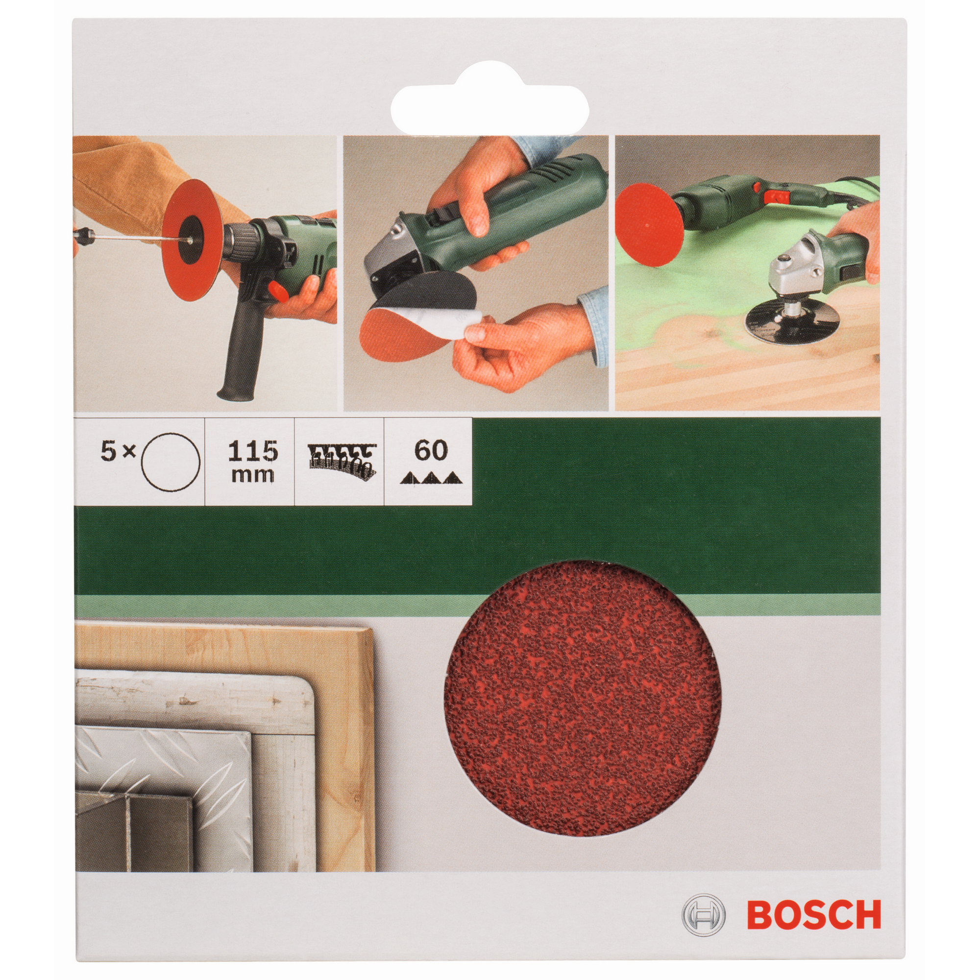 Schleifblatt-Set ungelocht Ø 11,5 cm G60 5 Stück + product picture