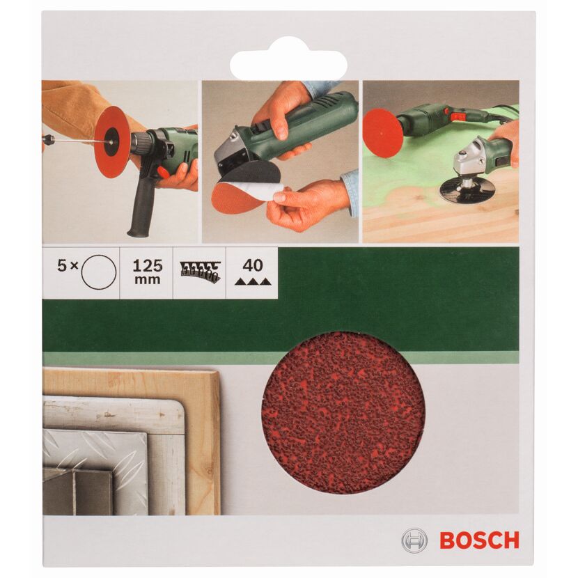 Schleifblatt-Set ungelocht Ø 12,5 cm G40 5 Stück