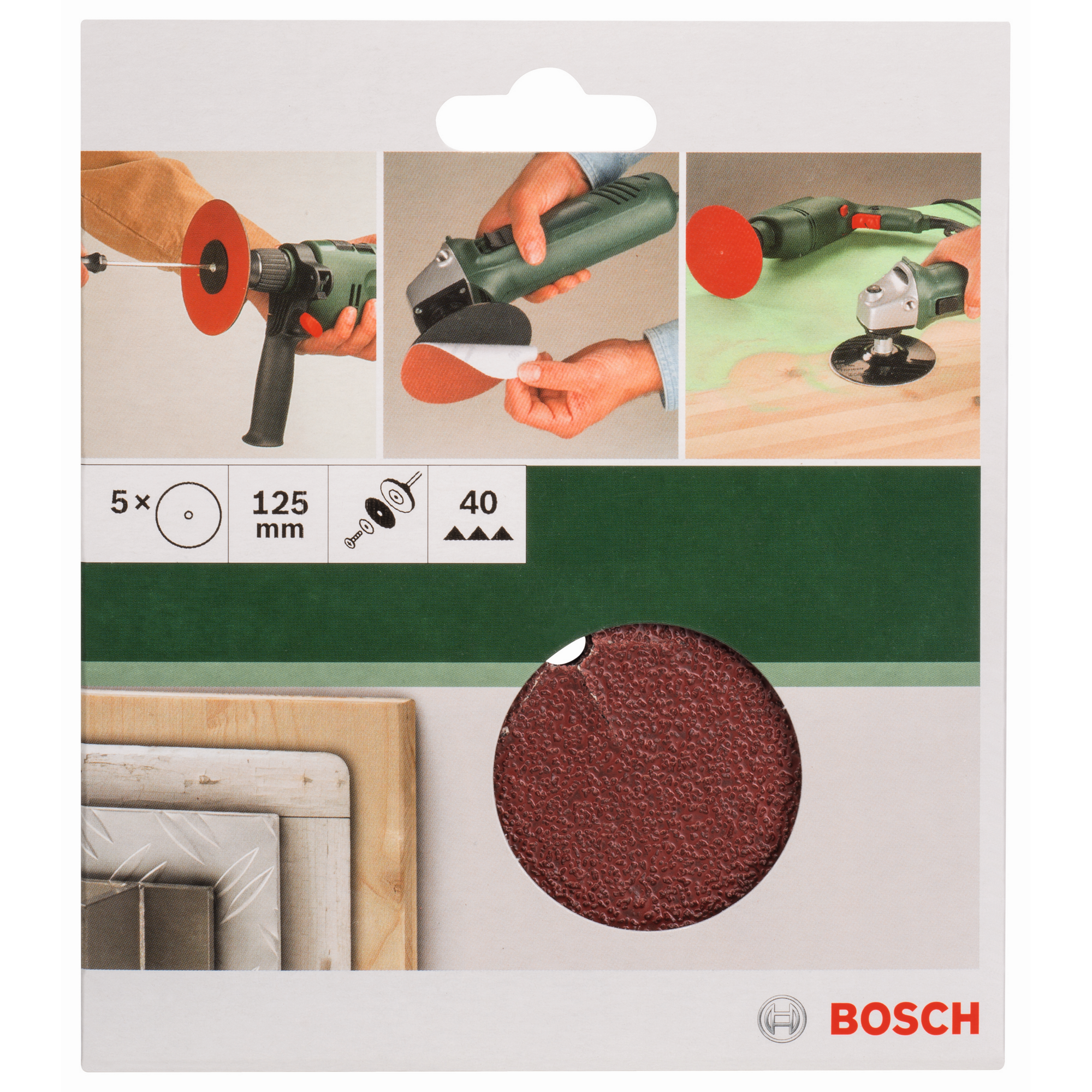 Schleifblatt-Set gelocht Ø 12,5 cm G40 5 Stück + product picture