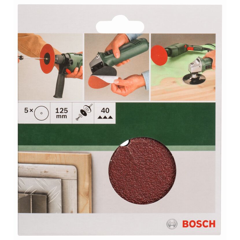 Schleifblatt-Set gelocht Ø 12,5 cm G40 5 Stück