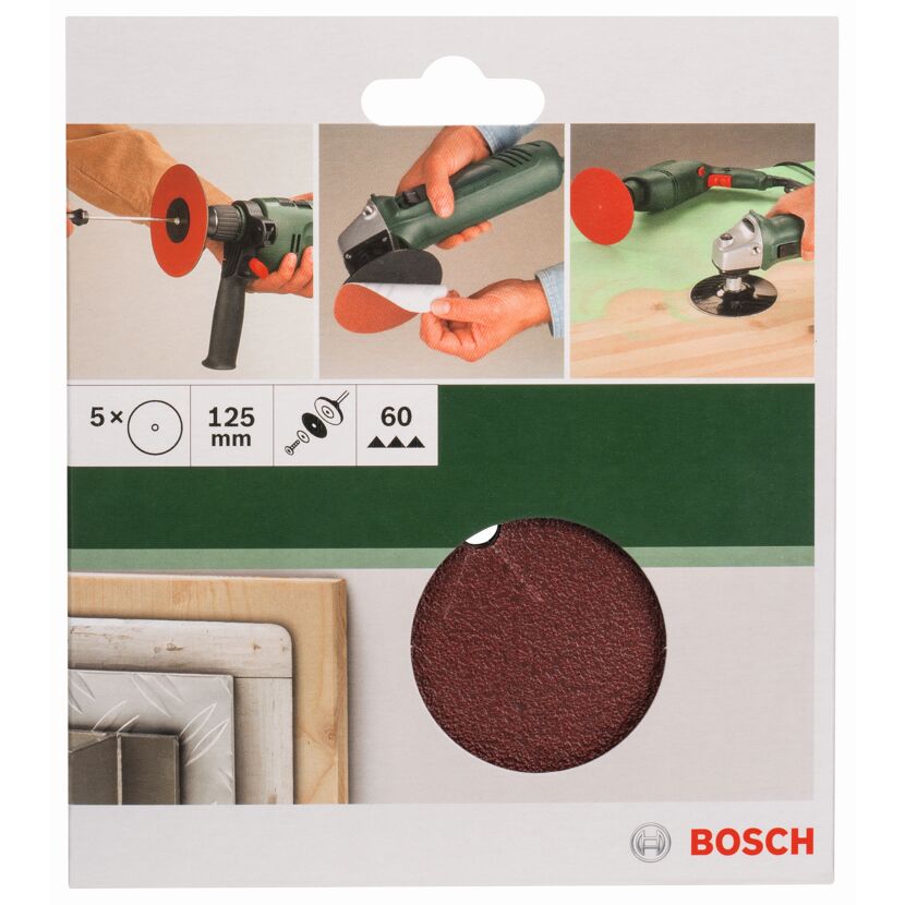 Schleifblatt-Set gelocht Ø 12,5 cm G60 5 Stück