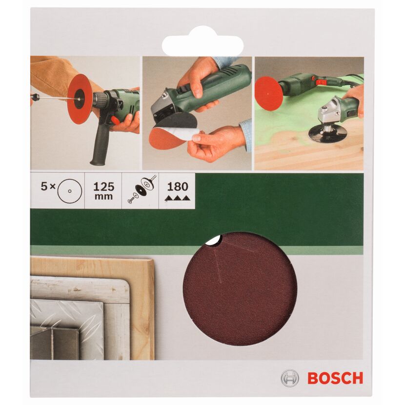 Schleifblatt-Set gelocht Ø 12,5 cm G180 5 Stück