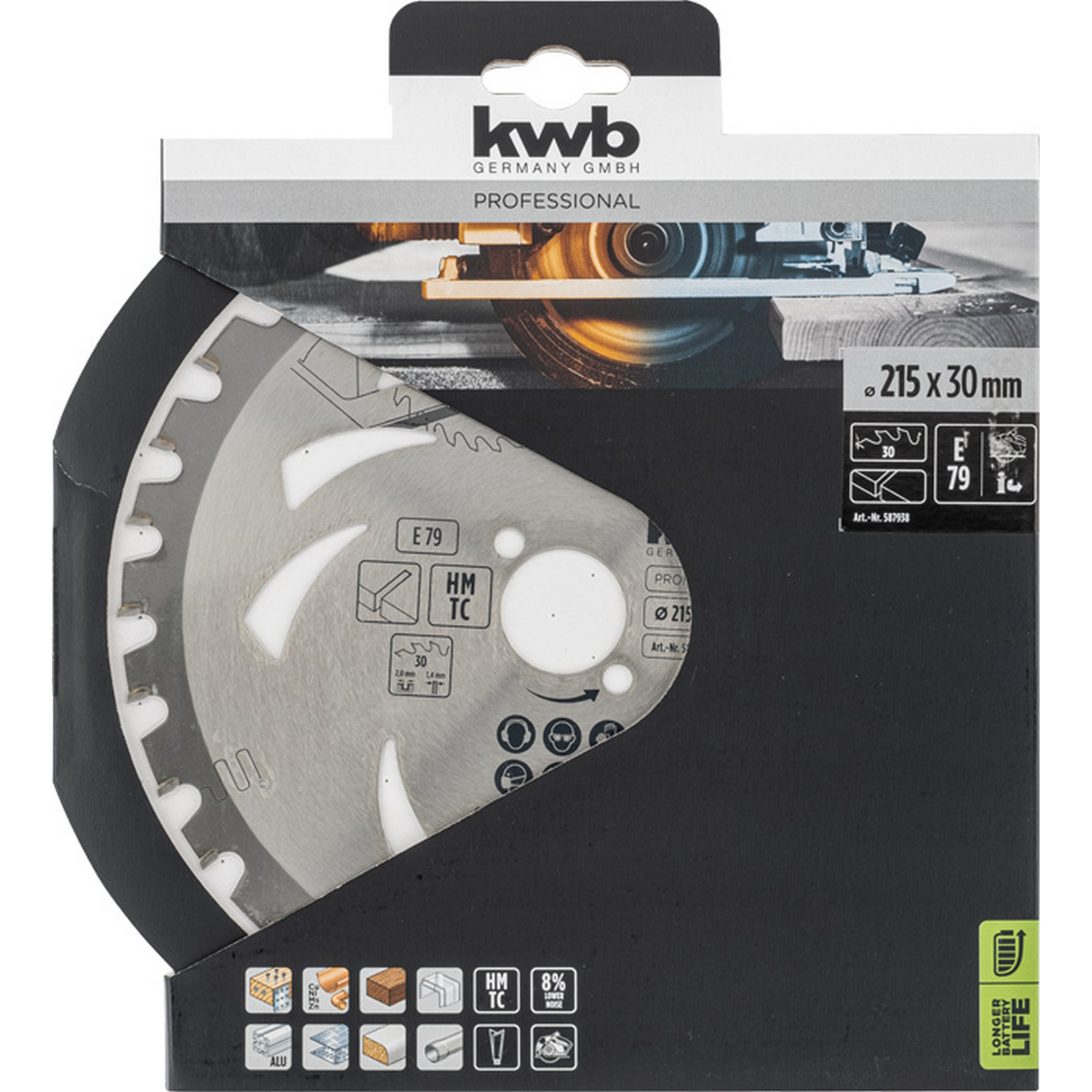 Kreissägeblatt Hartmetall 30 Zähne Ø 215 x 30 mm