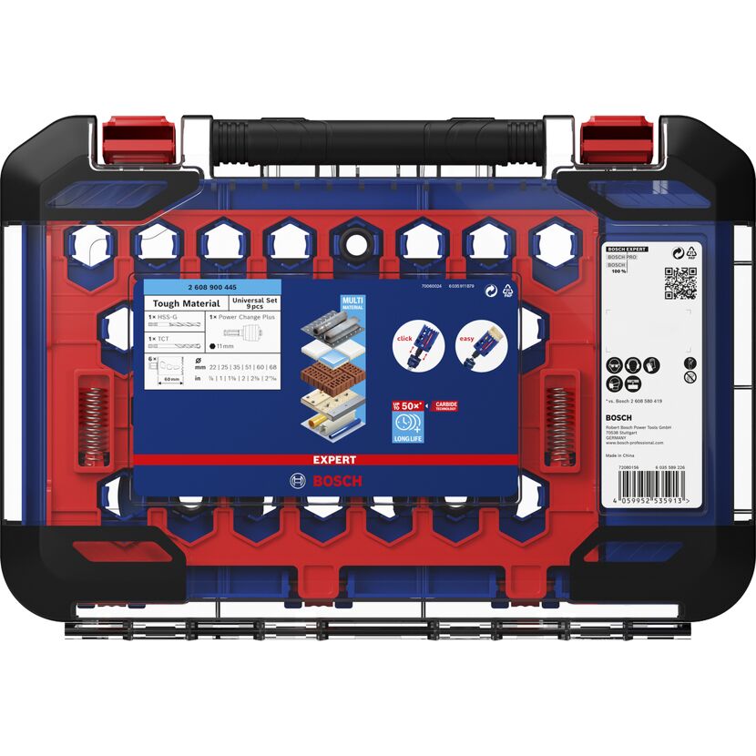 Lochsäge-Set 'EXPERT Tough Material' 22-68 mm 9-teilig