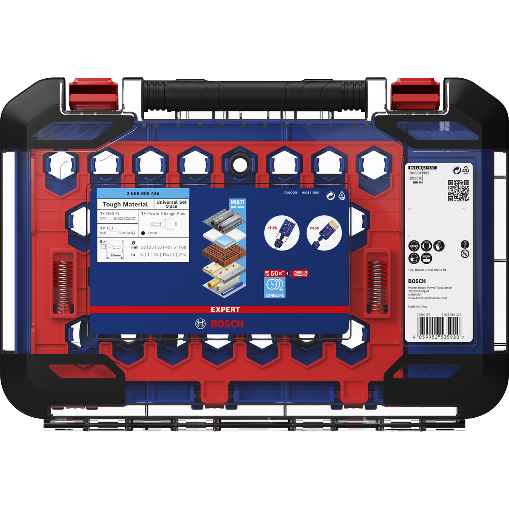 Lochsäge-Set 'EXPERT Tough Material' Ø 22-68 mm 9-teilig