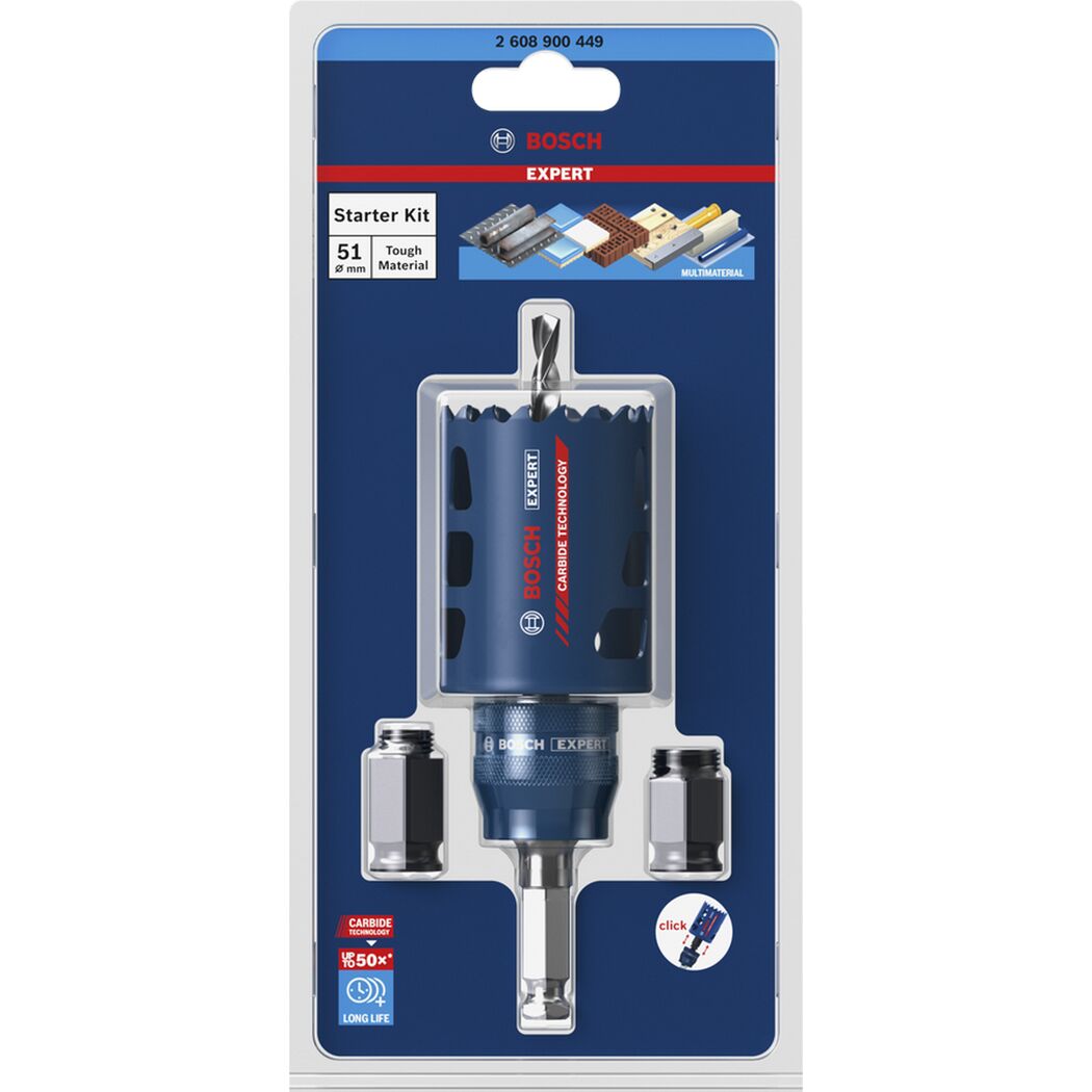 Lochsäge-Starter-Set 'EXPERT Tough Material' 51 x 60 mm