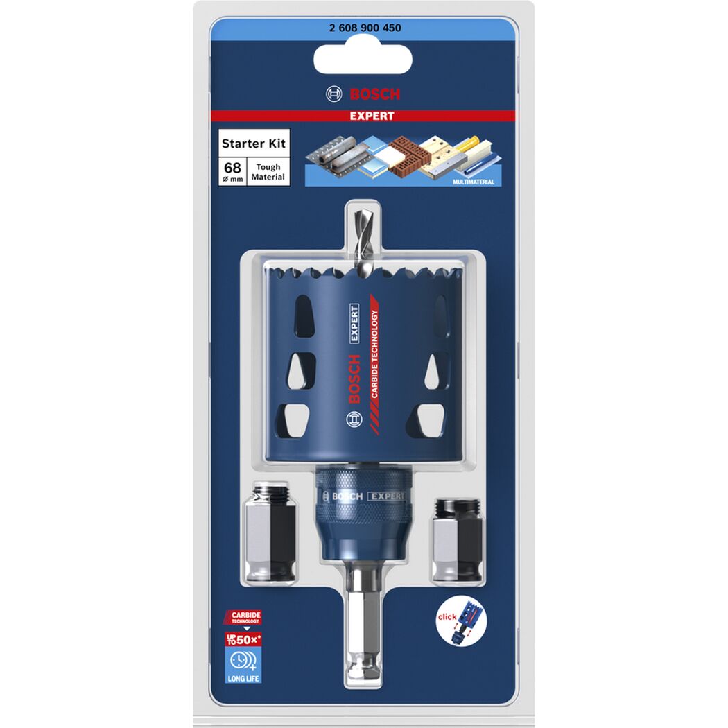 Lochsäge-Starter-Set 'EXPERT Tough Material' 68 x 60 mm