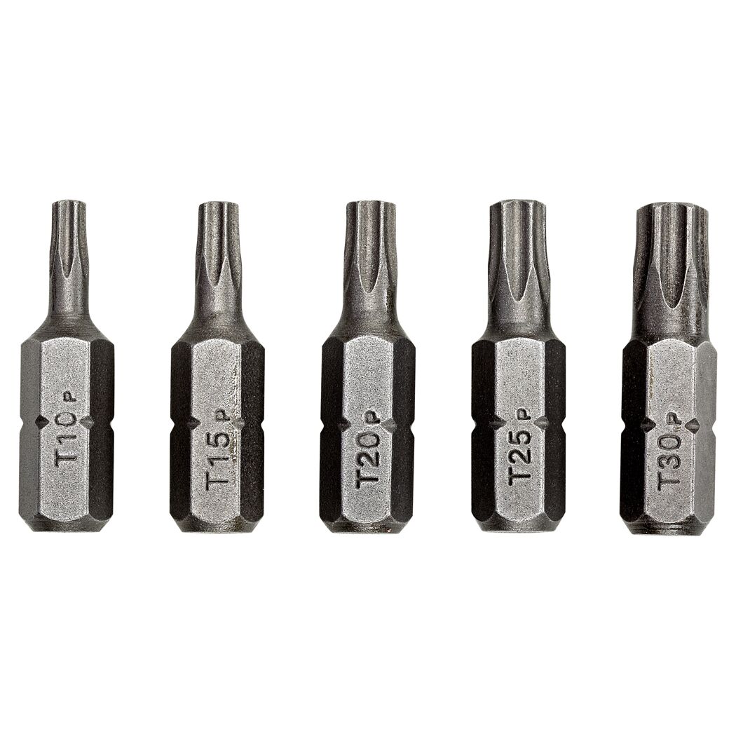 Fünf Torx Schrauberbits