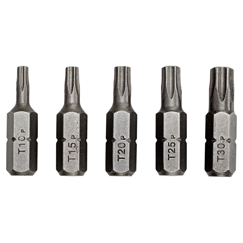 Fünf Torx Schrauberbits
