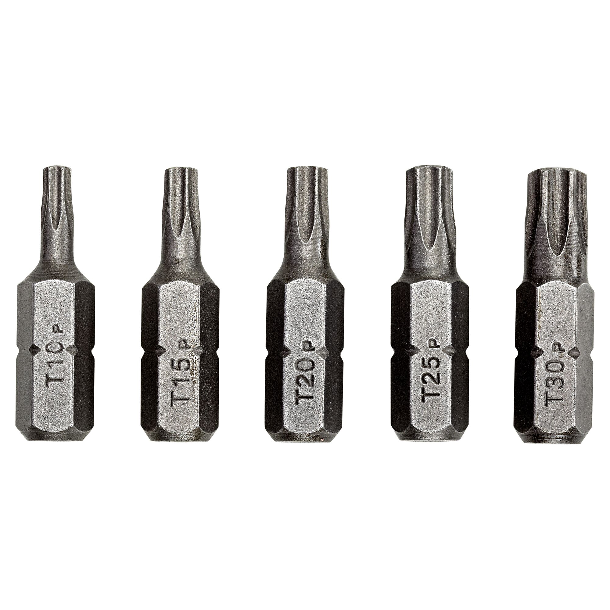 Fünf Torx Schrauberbits