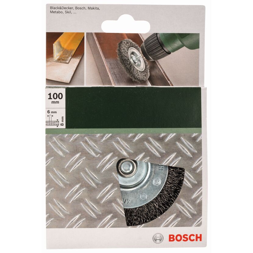 Drahtbürste von Bosch, 100 mm Durchmesser, mit Bohrmaschine