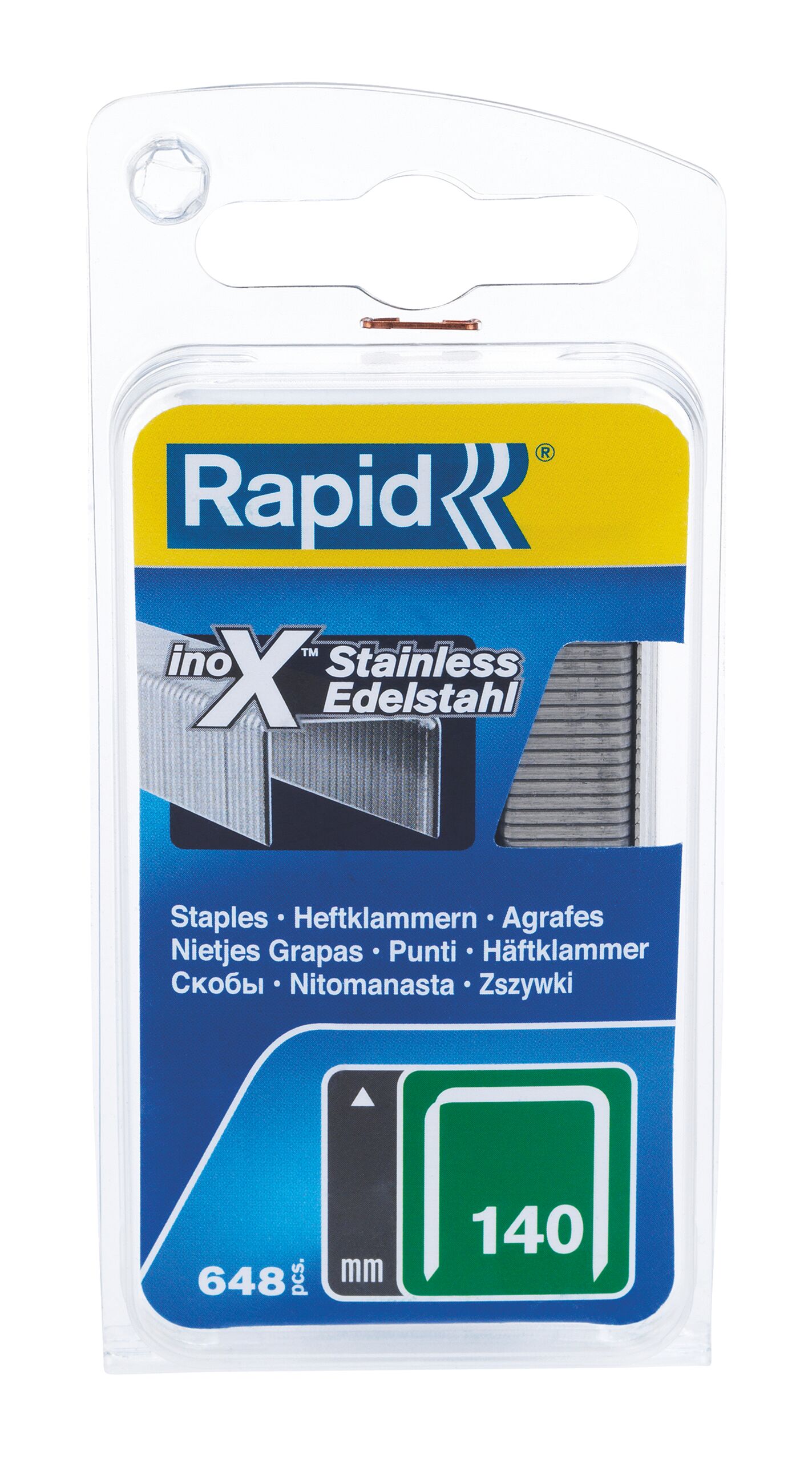 Rapid Heftklammern Typ 140, 10 mm, Edelstahl, 648 Stück