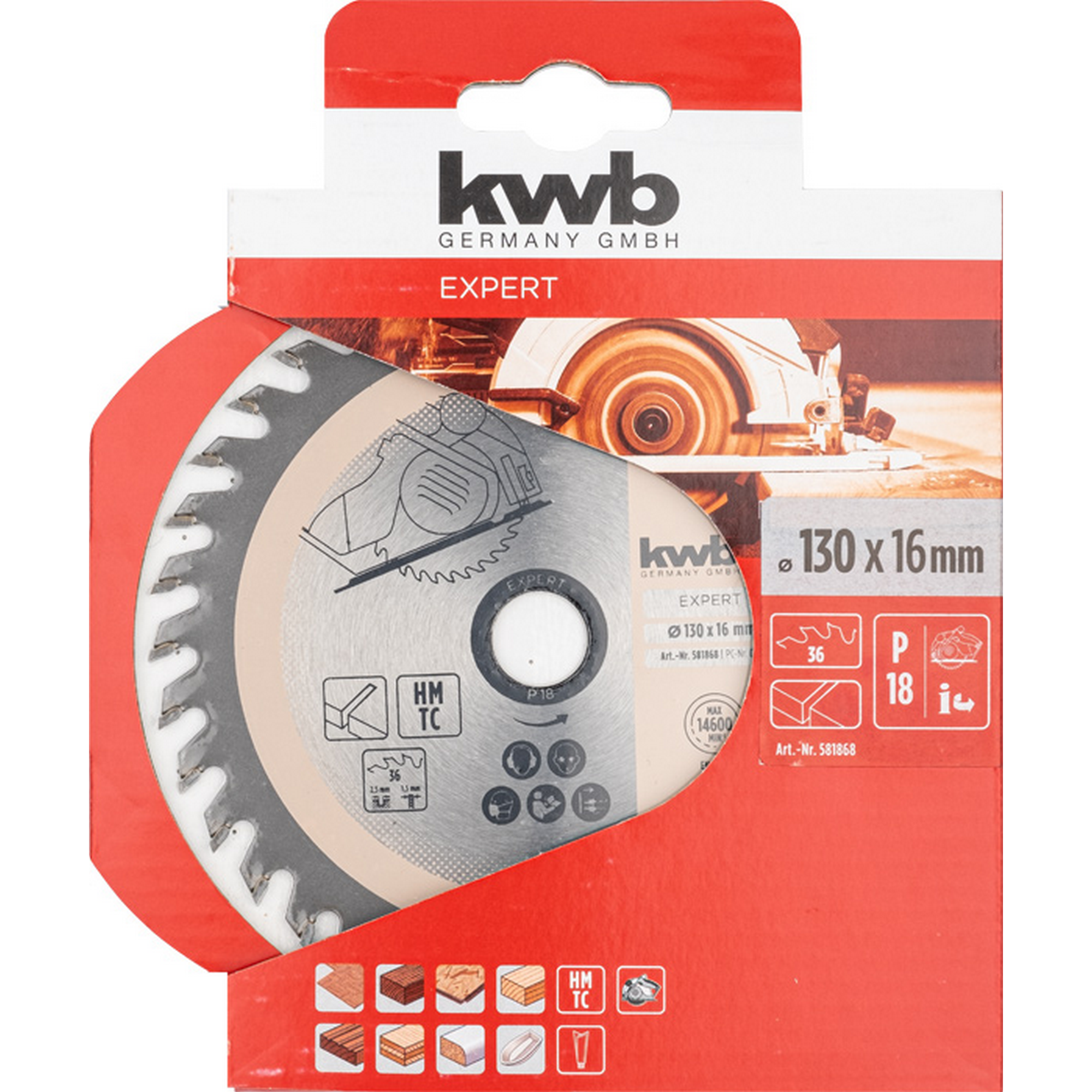 Handkreissägeblatt Ø 130 x 2,5 x 16 mm