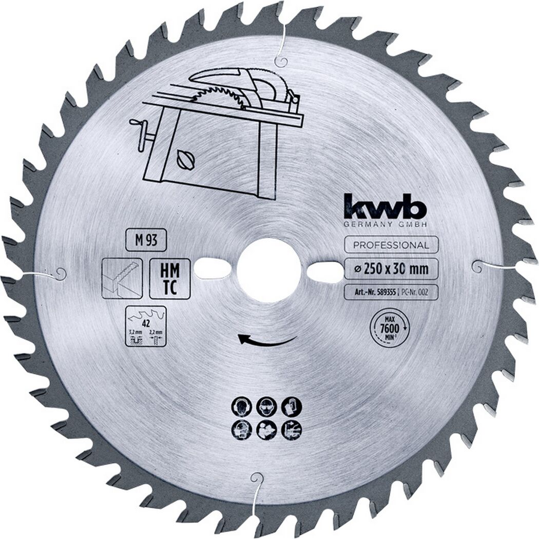 Kreissägeblatt Ø 250 x 2,2 x 30 mm