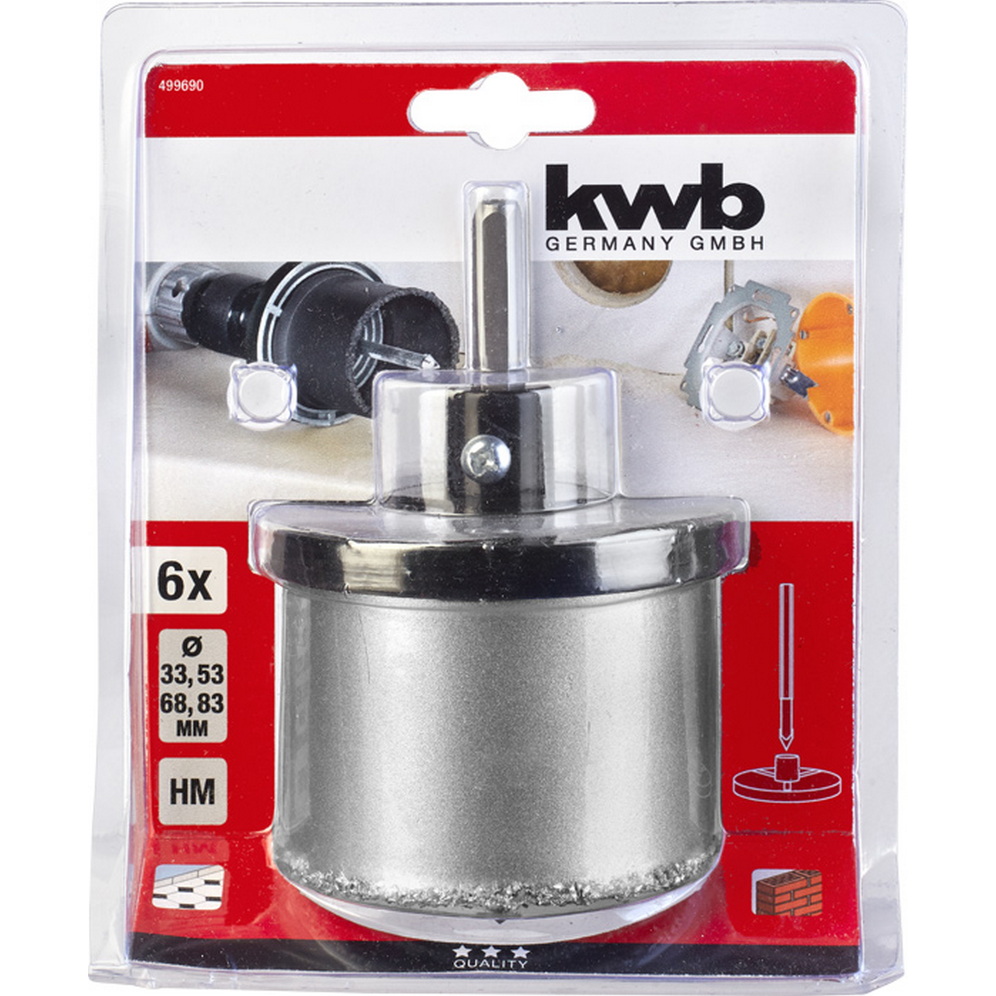 Mehrkranzlochsäge Ø 33-83 mm 6-teilig