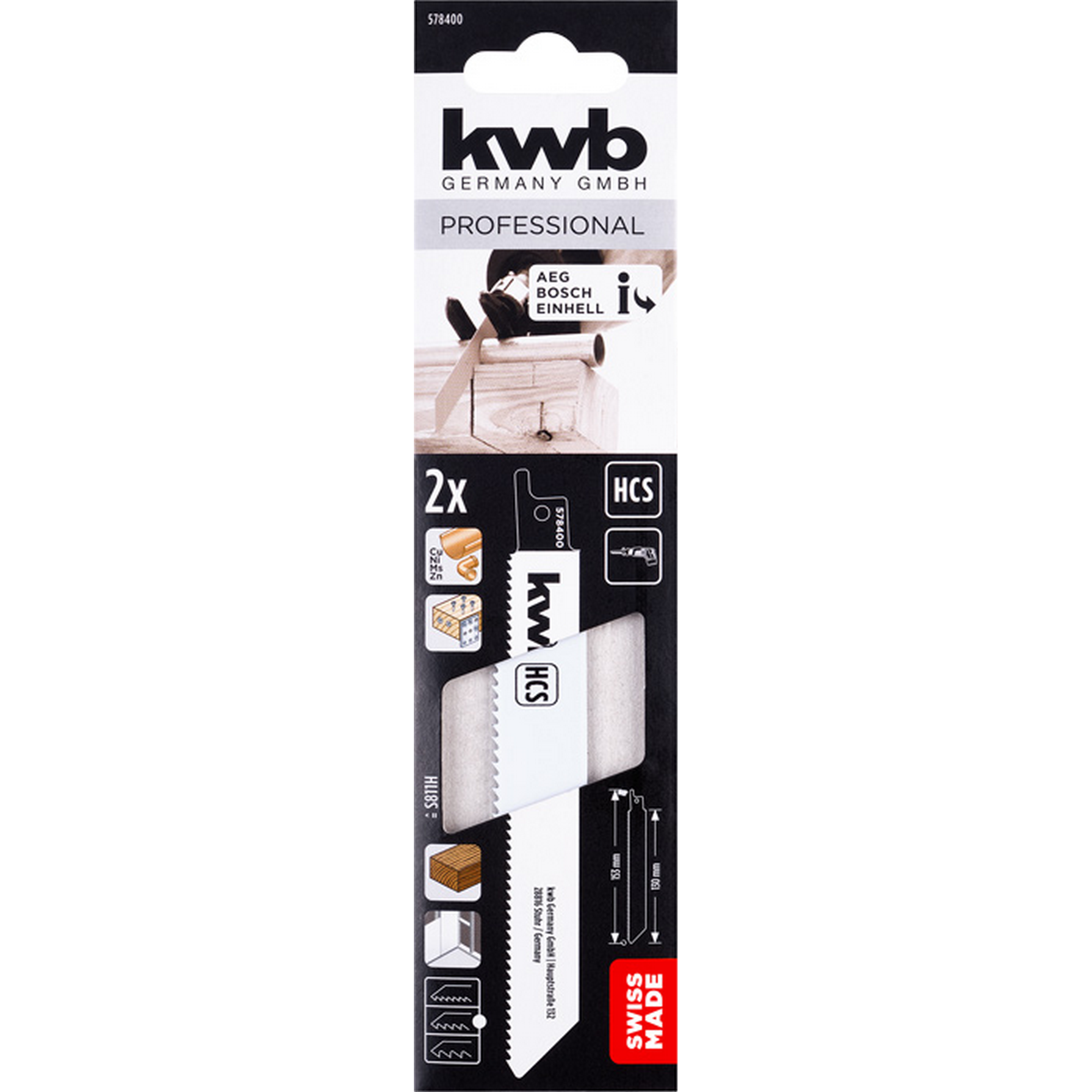Mehrzweck-Säbelsägeblatt HCS mittel 2 Stück